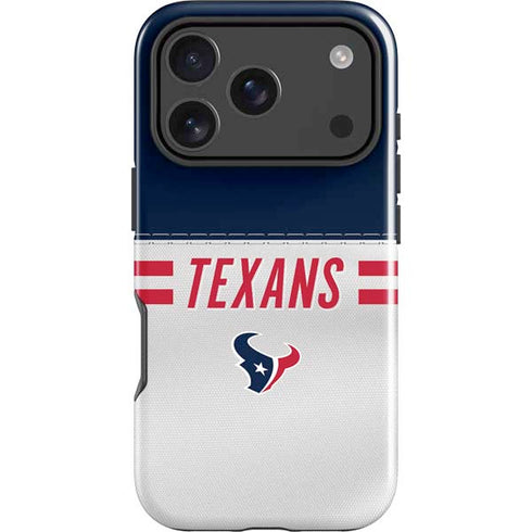 NFL Houston Texans White Striped iPhone 18 Pro Impact Case