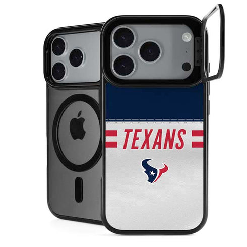 NFL Houston Texans White Striped iPhone 18 Pro Kickstand Case
