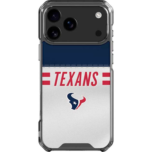 NFL Houston Texans White Striped iPhone 18 Pro Max Clear Case