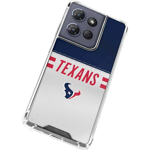 NFL Houston Texans White Striped Moto G 5G (2025) Clear Case