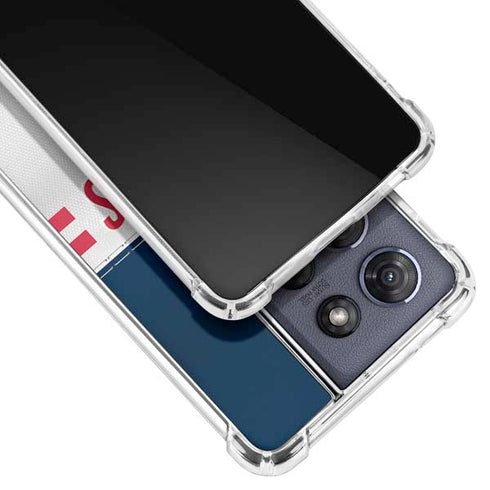 NFL Houston Texans White Striped Moto G 5G (2025) Clear Case