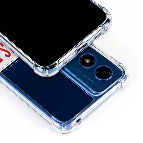 NFL Houston Texans White Striped Moto G 5G (2024) Clear Case
