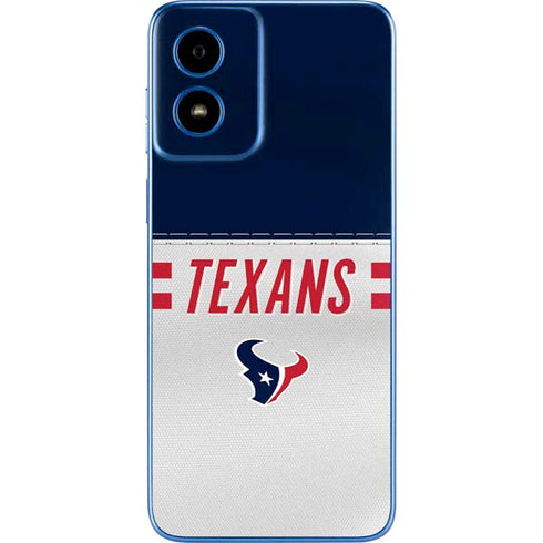 NFL Houston Texans White Striped Moto G Play 4G (2024) Skin
