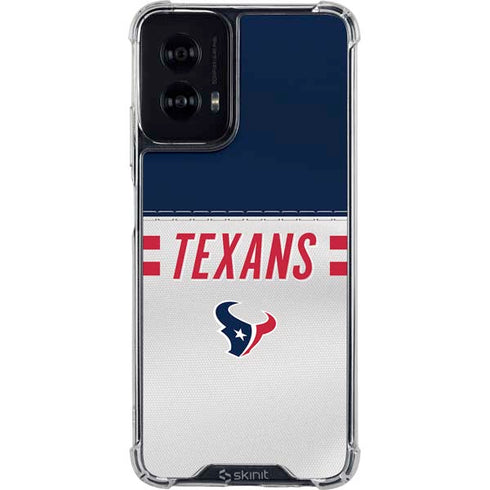 NFL Houston Texans White Striped Moto G Power 5G (2024) Clear Case