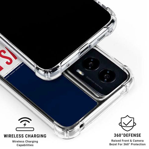 NFL Houston Texans White Striped Moto G Power 5G (2024) Clear Case