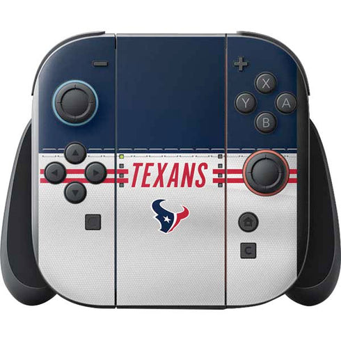 NFL Houston Texans White Striped Nintendo Switch 2 (2025) with Joy-Con Skin