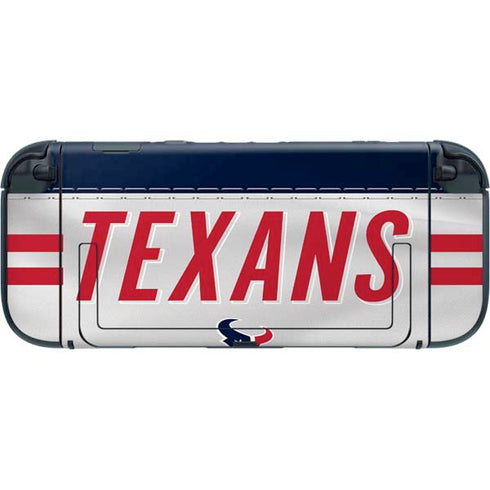 NFL Houston Texans White Striped Nintendo Switch 2 (2025) with Joy-Con Skin