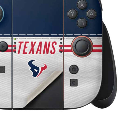 NFL Houston Texans White Striped Nintendo Switch 2 (2025) Joy-Con Controller Skin