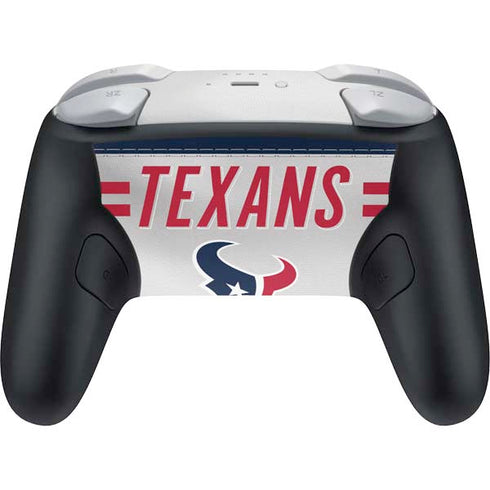 NFL Houston Texans White Striped Nintendo Switch 2 (2025) Pro Controller Skin