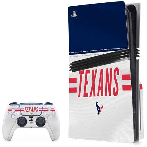 NFL Houston Texans White Striped PlayStation PS5 Skins