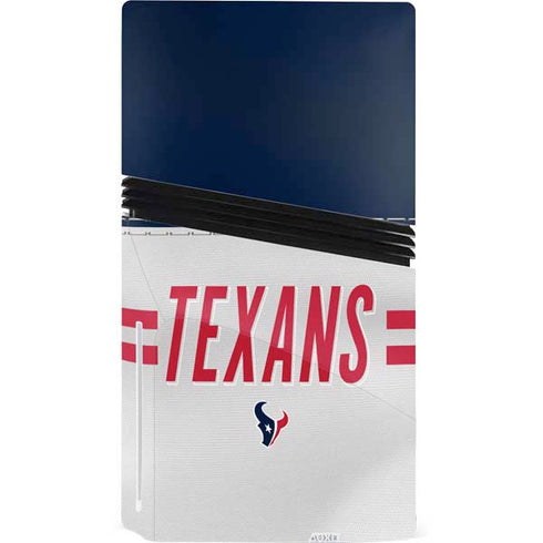 NFL Houston Texans White Striped PS5 Pro Disk Bundle Skin