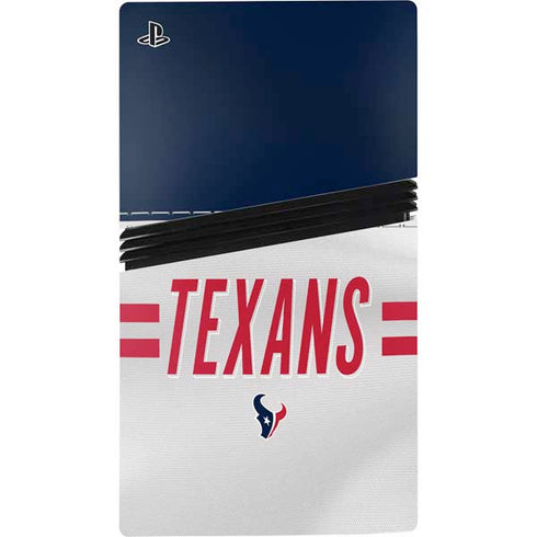 NFL Houston Texans White Striped PS5 Pro Disk Console Skin