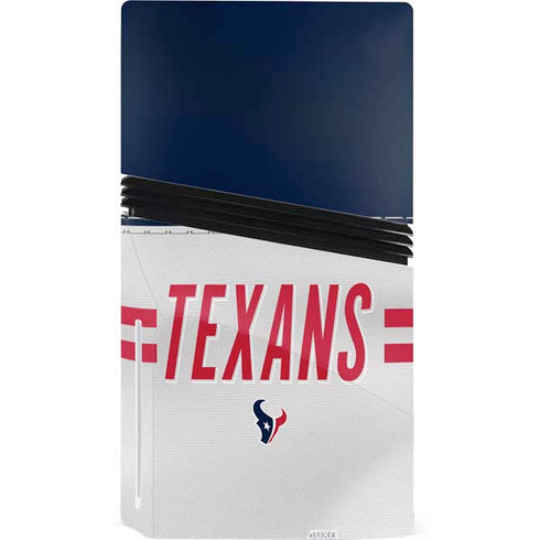 NFL Houston Texans White Striped PS5 Pro Disk Console Skin