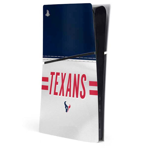 NFL Houston Texans White Striped PS5 Slim Digital Edition Console Skin