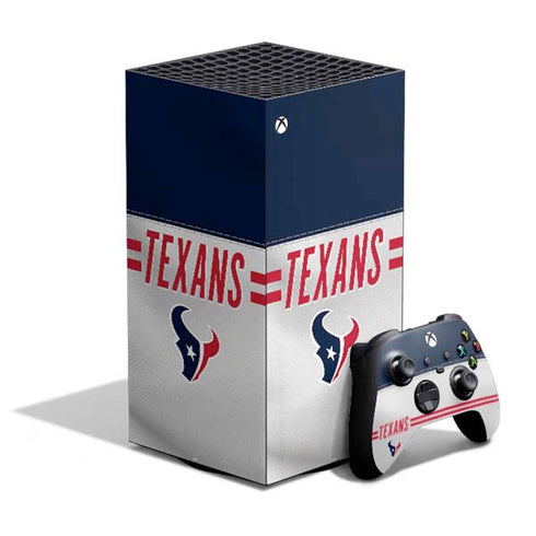 NFL Houston Texans White Striped XBox Series X Digital Edition Bundle Skin