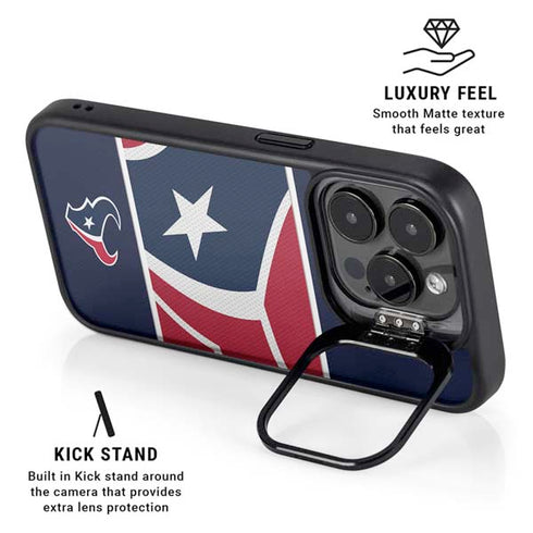 NFL Houston Texans Zone Block iPhone 15 Pro Kickstand Case