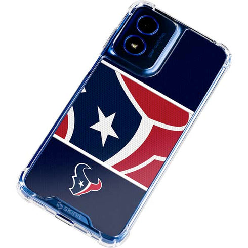 NFL Houston Texans Zone Block Moto G 5G (2024) Clear Case
