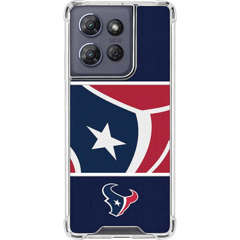 NFL Houston Texans Zone Block Moto G Play 5G (2025) Clear Case