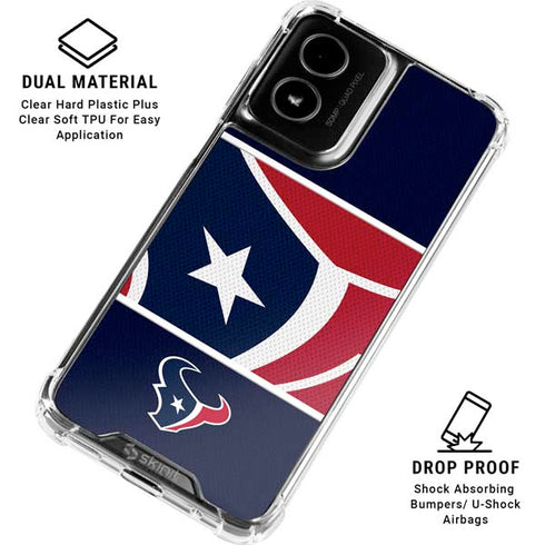 NFL Houston Texans Zone Block Moto G Power 5G (2024) Clear Case
