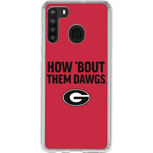 University of Georgia How Bout Them Dawgs Galaxy A21 Clear Case