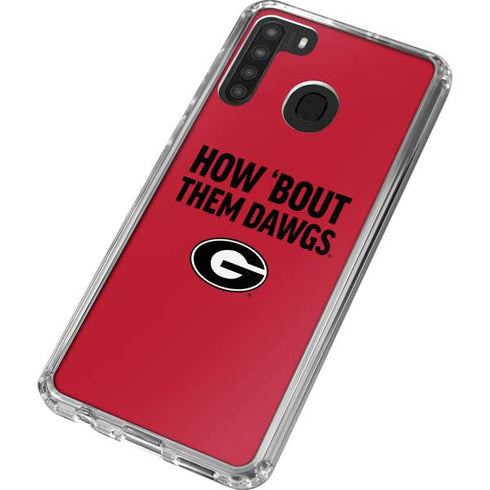 University of Georgia How Bout Them Dawgs Galaxy A21 Clear Case