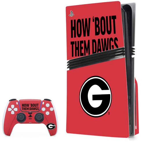 University of Georgia How Bout Them Dawgs PS5 Pro Disk Bundle Skin