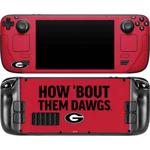 University of Georgia How Bout Them Dawgs Steam Deck Handheld Gaming Computer OLED Skin