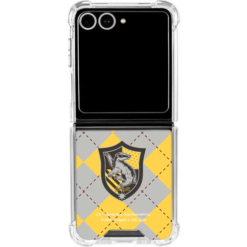Wizarding World Harry Potter Hufflepuff Crest Galaxy Z Flip7 Clear Case