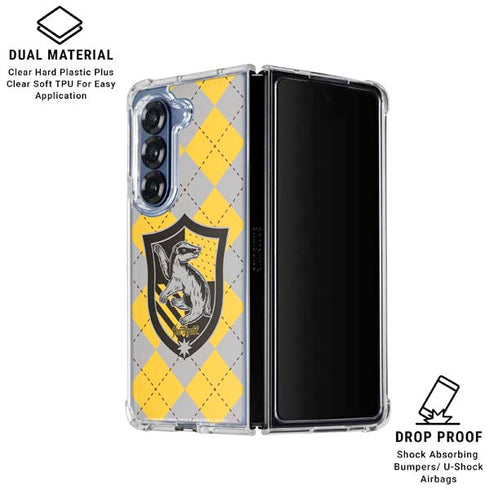Wizarding World Harry Potter Hufflepuff Crest Galaxy Z Fold7 Clear Case