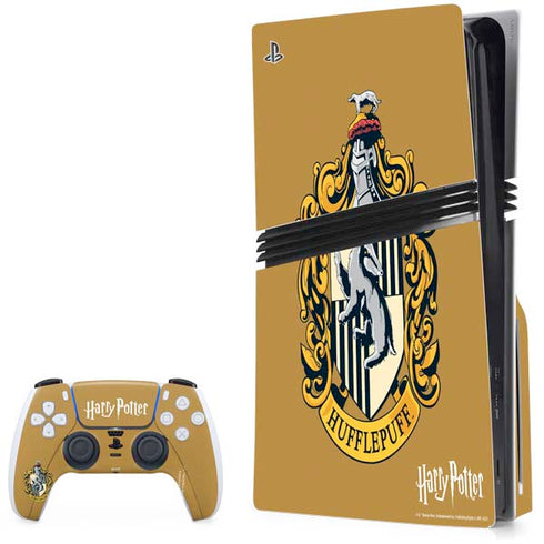 Wizarding World Harry Potter Hufflepuff House Crest PS5 Pro Disk Bundle Skin