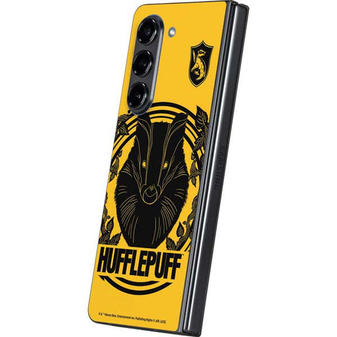 Wizarding Worlds Harry Potter Hufflepuff Illustration Galaxy Z Fold5 5G Skin