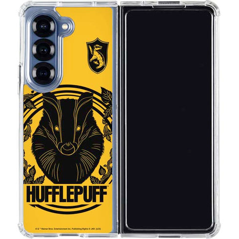 Wizarding Worlds Harry Potter Hufflepuff Illustration Galaxy Z Fold6 Clear Case