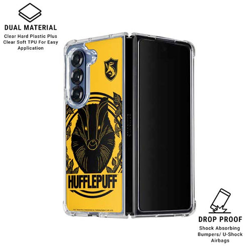 Wizarding Worlds Harry Potter Hufflepuff Illustration Galaxy Z Fold6 Clear Case