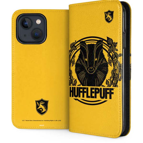 Wizarding Worlds Harry Potter Hufflepuff Illustration iPhone 14 Folio Case