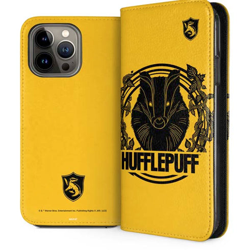 Wizarding Worlds Harry Potter Hufflepuff Illustration iPhone 14 Pro Max Folio Case