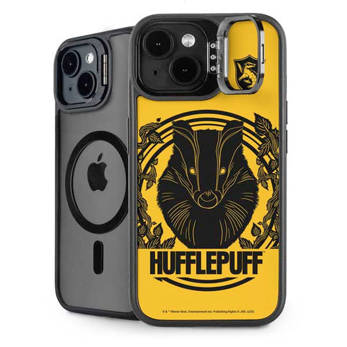 Wizarding Worlds Harry Potter Hufflepuff Illustration iPhone 15 Kickstand Case