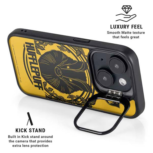 Wizarding Worlds Harry Potter Hufflepuff Illustration iPhone 15 Kickstand Case