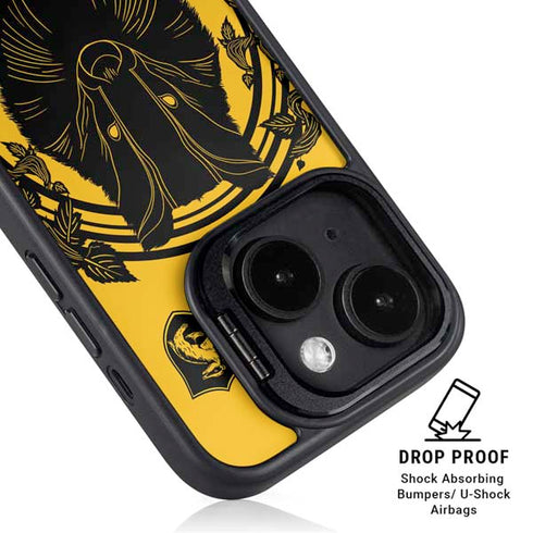 Wizarding Worlds Harry Potter Hufflepuff Illustration iPhone 15 Kickstand Case