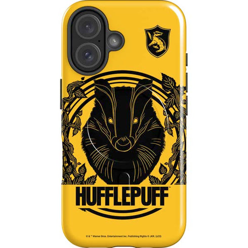 Wizarding Worlds Harry Potter Hufflepuff Illustration iPhone 16 Plus Magsafe Impact Case