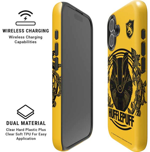 Wizarding Worlds Harry Potter Hufflepuff Illustration iPhone 16 Plus Magsafe Impact Case