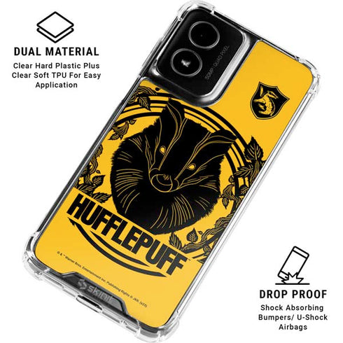 Wizarding Worlds Harry Potter Hufflepuff Illustration Moto G Power 5G (2024) Clear Case