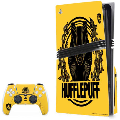 Wizarding Worlds Harry Potter Hufflepuff Illustration PS5 Pro Disk Bundle Skin