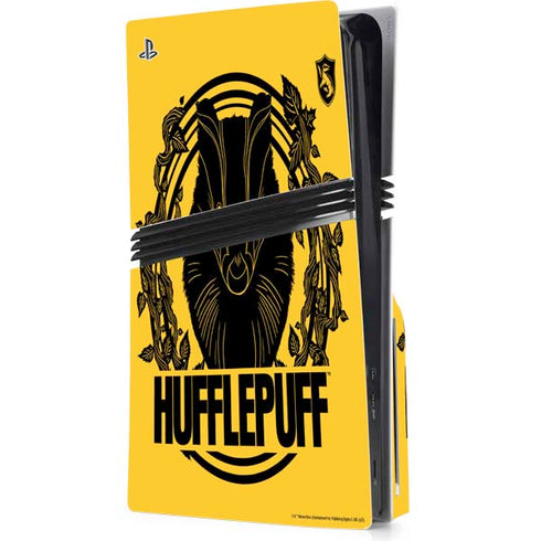 Wizarding Worlds Harry Potter Hufflepuff Illustration PS5 Pro Disk Console Skin