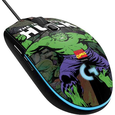 Marvel Classic Comics Hulk Fighter Vintage G203 Prodigy RGB Wired Gaming Mouse Skin