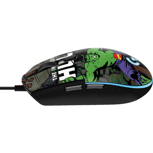 Marvel Classic Comics Hulk Fighter Vintage G203 Prodigy RGB Wired Gaming Mouse Skin