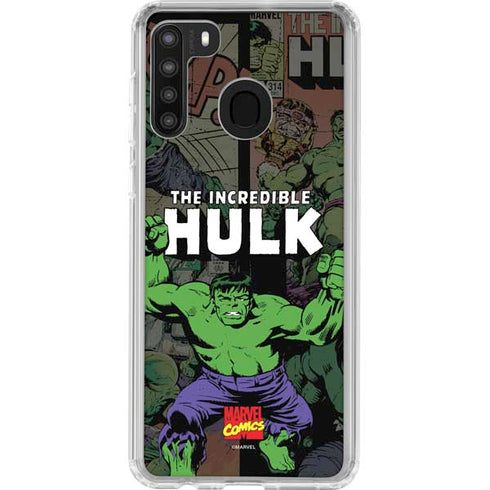 Marvel Classic Comics Hulk Fighter Vintage Galaxy A21 Clear Case