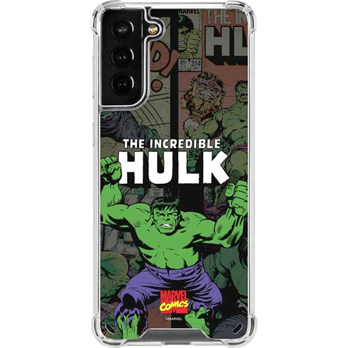 Marvel Classic Comics Hulk Fighter Vintage Galaxy S21 Plus 5G Clear Case