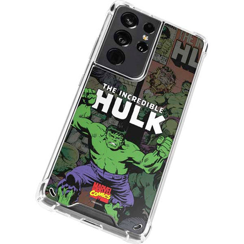 Marvel Classic Comics Hulk Fighter Vintage Galaxy S21 Ultra 5G Clear Case