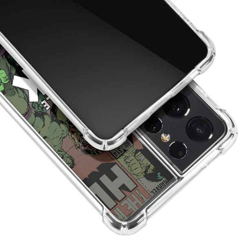 Marvel Classic Comics Hulk Fighter Vintage Galaxy S21 Ultra 5G Clear Case