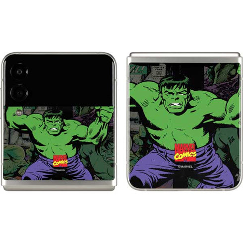 Marvel Classic Comics Hulk Fighter Vintage Galaxy Z Flip3 5G Skin